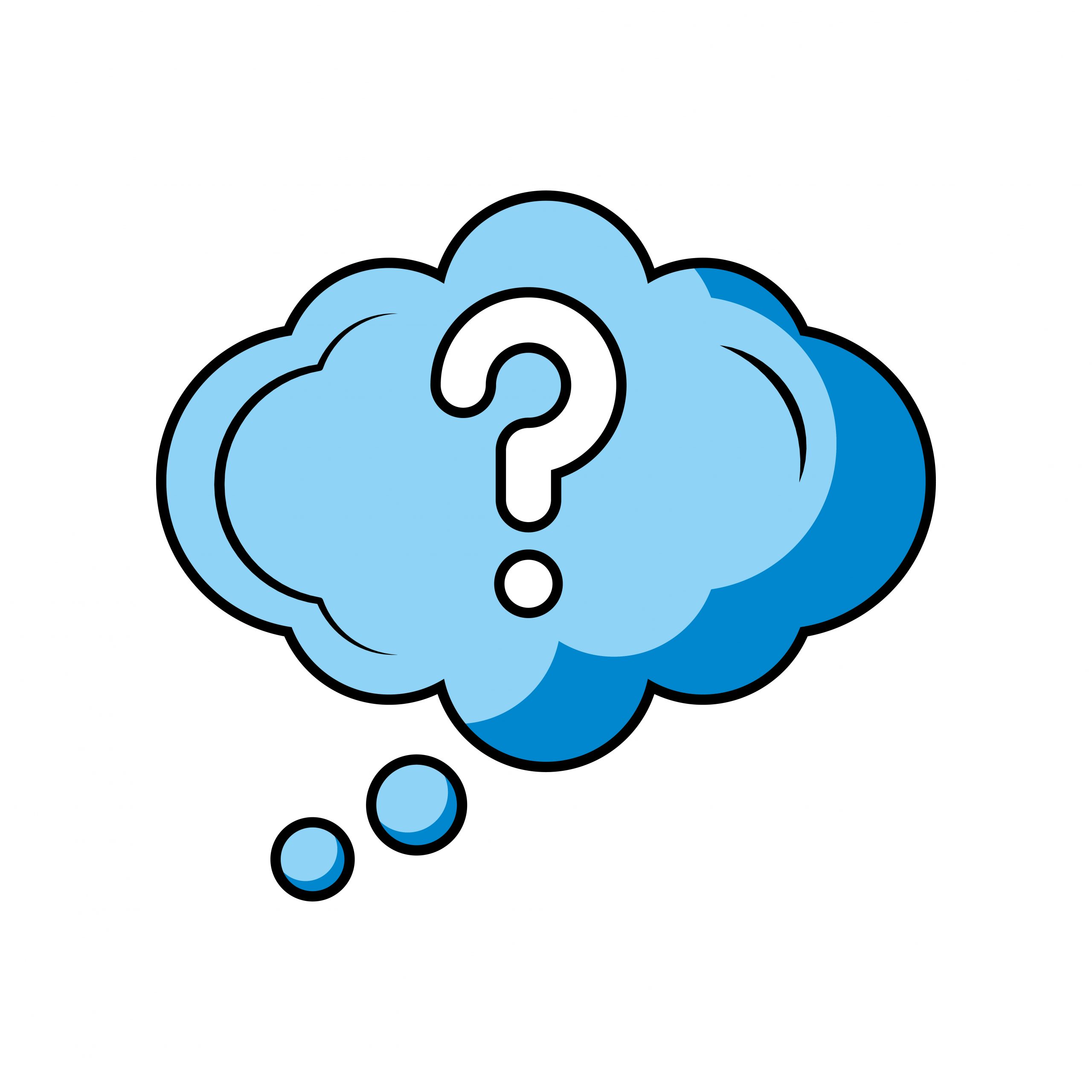 speech bubble with interrogation sign cloud